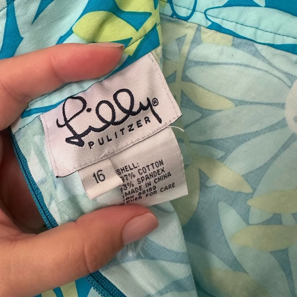 Lilly Pulitzer Blue and Green Floral Skort size 16